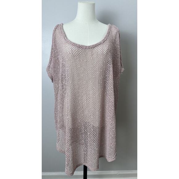 Elif For Jordan Taylor Women's  Open Knit Cover Up Light Pink Size M - Picture 1 of 10